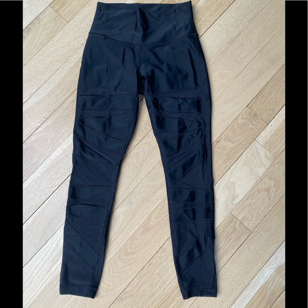 Lululemon 33 inch Black Leggings with Lace Cutouts